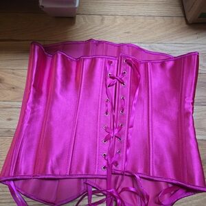 Vibrant Pink Satin Corset